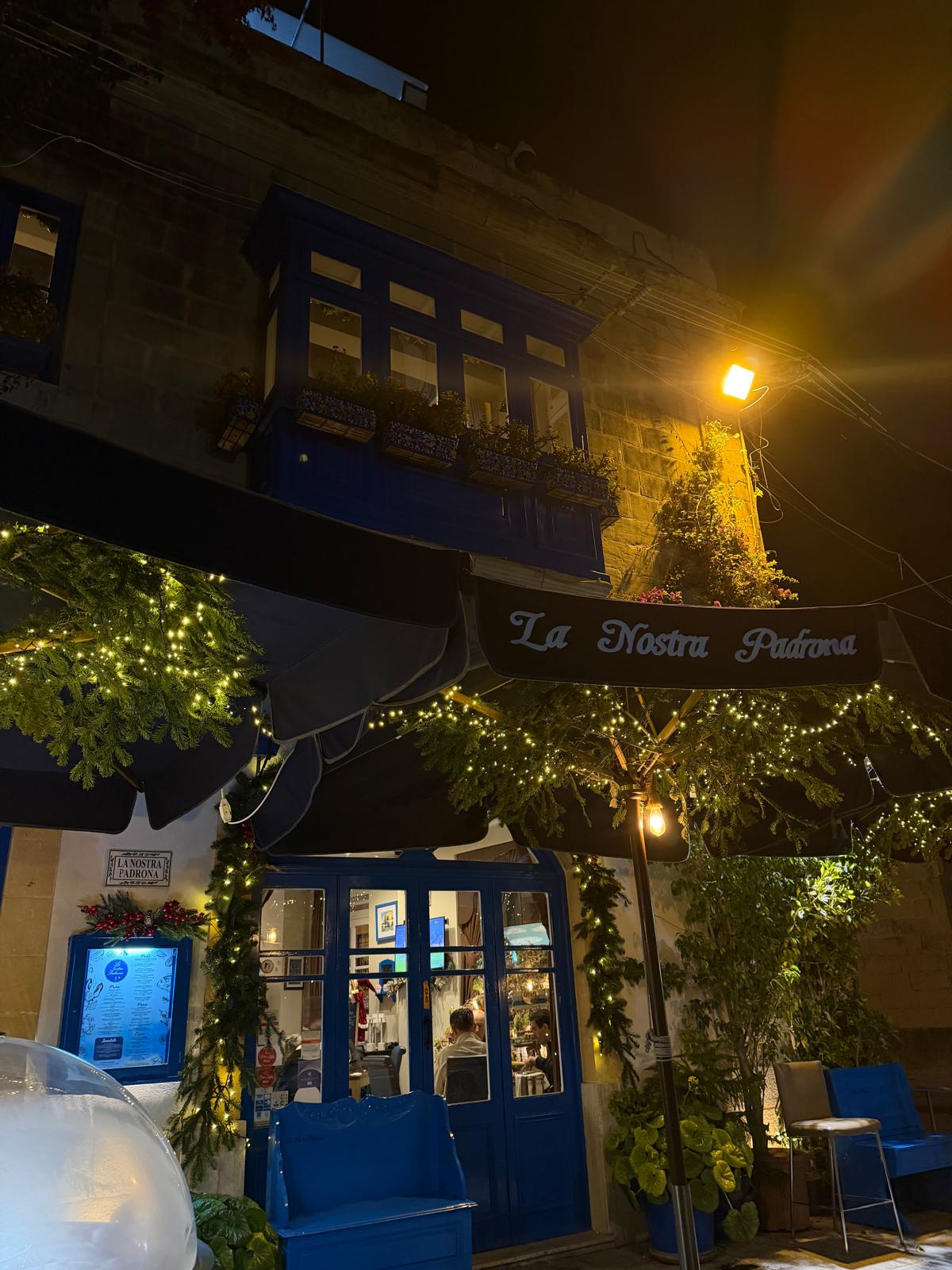 La Nostra Padrona at night